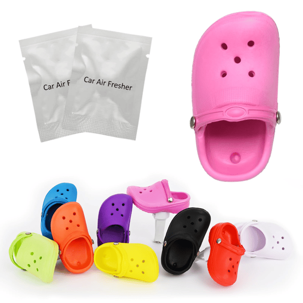 1-pack söt skoformad bil-luftfräschare ventilklämma med 2 påfyllningsbara solida doftkuddar, bildekorationsparfym interiörtillbehör för män 1 pack Pink
