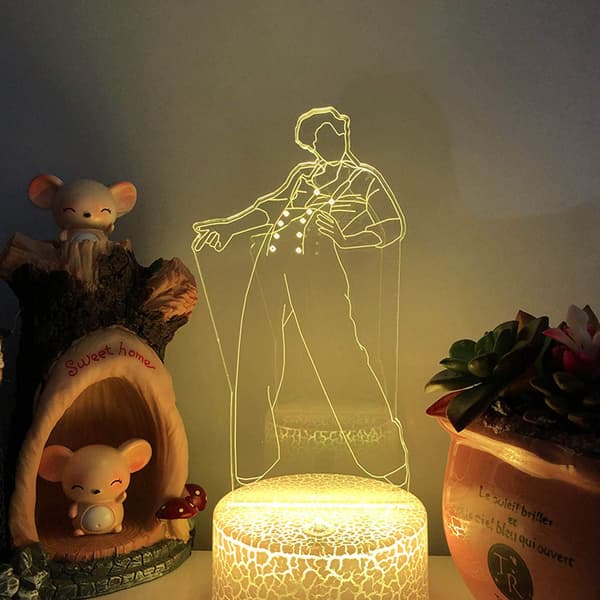 3D Anime-lampa, Harry & Styles nattlampa med touchsensor, G