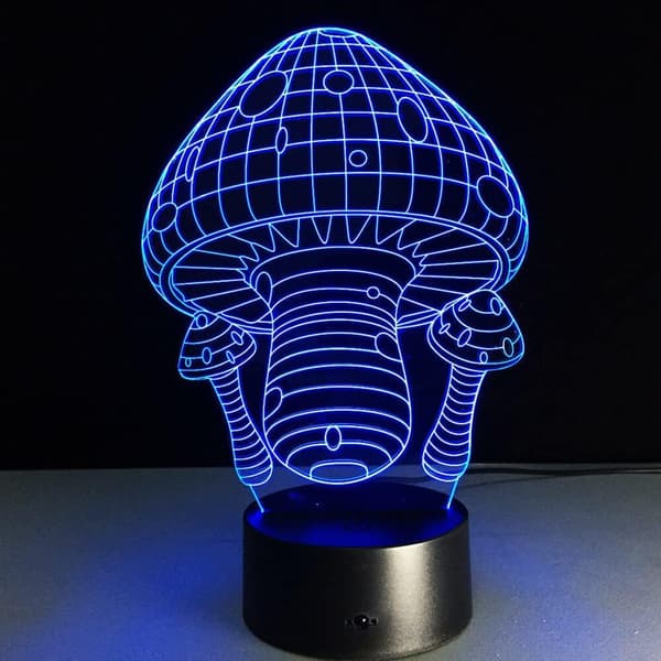 Sopp 3D Illusjon Nattlys Akryllys 3D Kunst Sopp