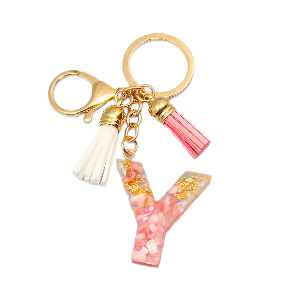 Söt initial nyckelring A-Z bokstav glittrande glitter nyckelring P Y