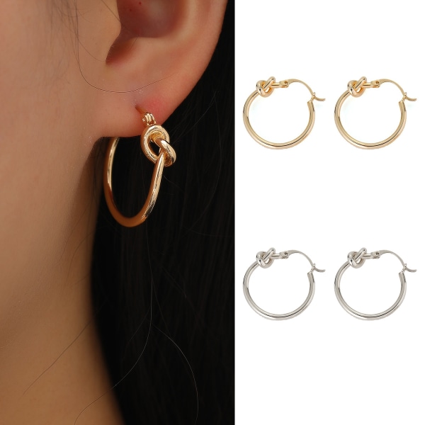 2PCS Stud Earrings Set, Round Earrings Geometric W