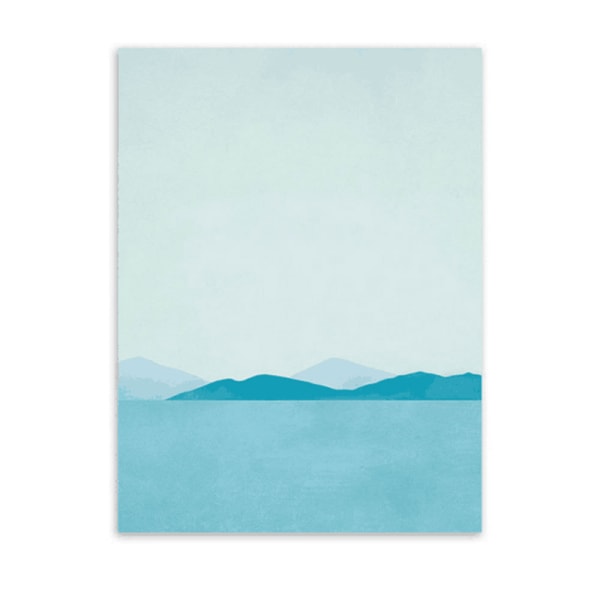 Natural Ocean Scenery Wall Art Canvas Print Poster, Simple Fashion Watercolor Ar