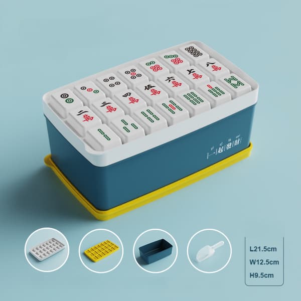 DIY 21-roms Mahjong-mønster isform med lokk: Stablebar De