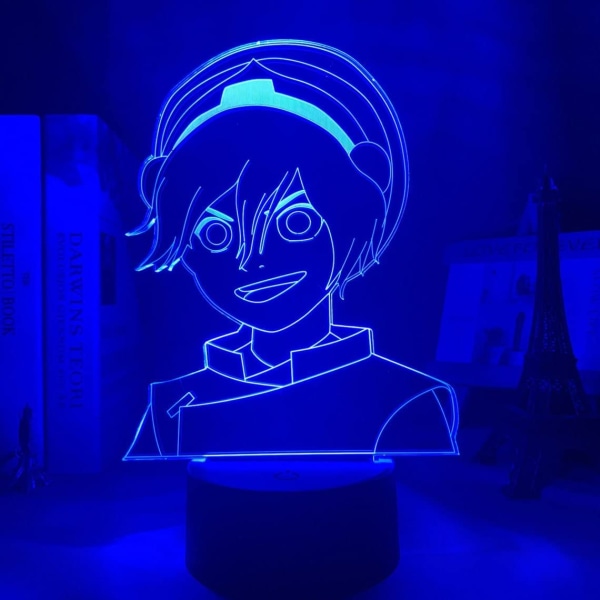 Toph Beifong lampa 3D Illusion Nattljus, Fjärrkontroll Tab