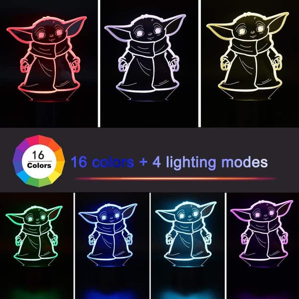 3D Nattlys, Hologram Effekt Led Illusjon Bordlampe, 16