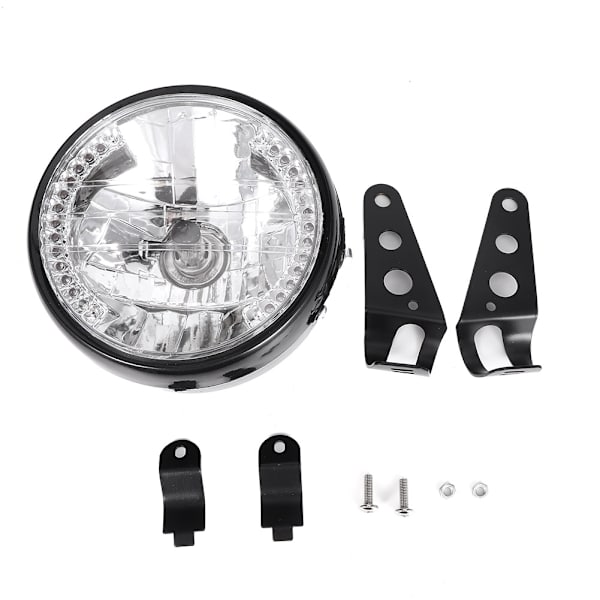 DC 12V Retro Stil Motorcykel Framlykta med LED Blinkers