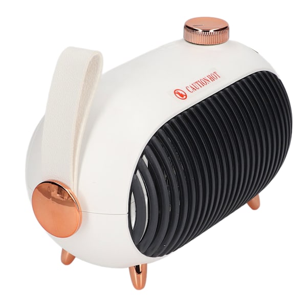 Liten romvarmer 900W PTC Keramisk Rask Oppvarming 3 Nivå Justering Mute Overopphetingsbeskyttelse Skrivebordsvarmer Hvit 110‑