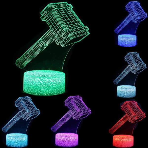 3D Illusjon Nattlys Superhelt Tre Mønster 16 Farger Ch