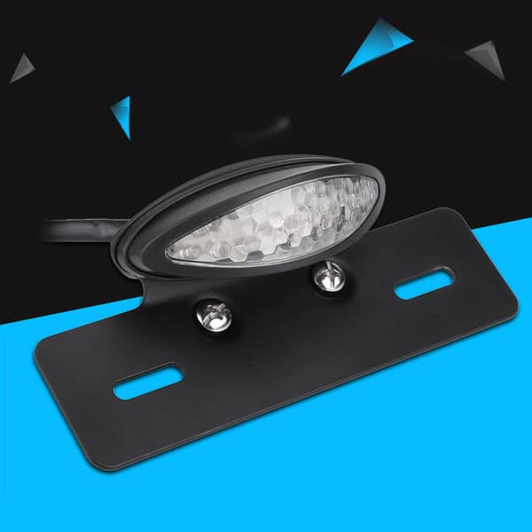 Motorcykel LED Baglygte Stop Bremslys Nummerpladelys til Cafe Racer Hvid