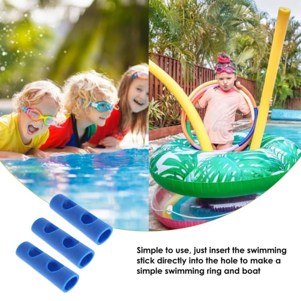 3 st simningsstavsförbindare EPE 2 tvärhål simningsnuddelförbindare poolnuddel simningsnuddel skumstavsförbindare Blue