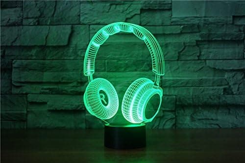 3D DJ Hovedtelefon Headset Natlys LED Touch Switch Dekor T