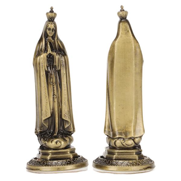 Mini Jomfru Maria Statue Håndskåret Nem Rengøring Lugtfri Holdbar Zink Legering Levende Dekorativ Hellige Jomfru Maria Dekoration Bronze
