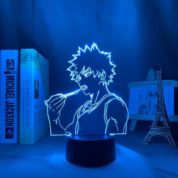 3D Nattlys 3D LED Lampe Bakugo Katsuki 3D Lampe Anime Min H