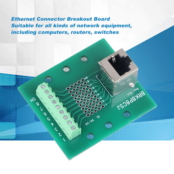 RJ45 Ethernet-kontaktbrytningspanel 8P8C Nätverksport Skruvplintkort med Fäste för Datorer Routrar Switcher