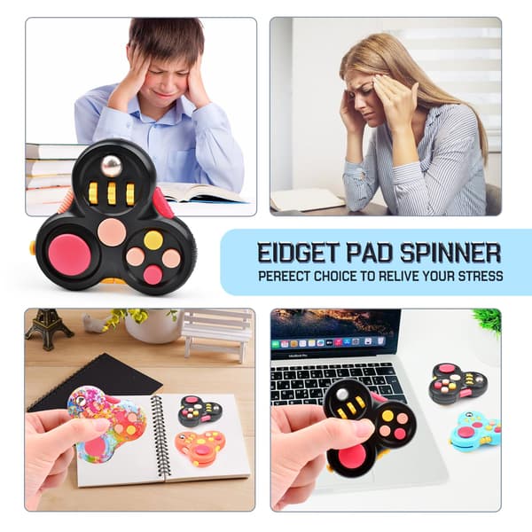 Fidget Pad Fidget Legetøj til voksne og børn - 4 stk. Stressaflastende sensorisk klikker-controller-legetøj, hjælper med ADHD autisme, påskekurv S 4PCS-B
