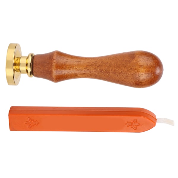 Voksforseglingsstempelsett, klart mønster, enkelhet, DIY, klassisk forseglingsett for konvolutter, invitasjoner, bryllupsdekorasjon, oransje stort tre