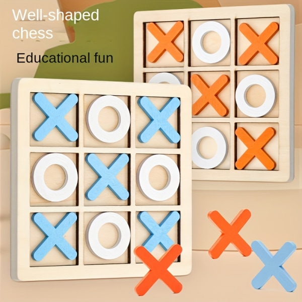 XO Tre-i-ett Jigsaw Chess Tac Toe Casual Battle Board Game, Orange