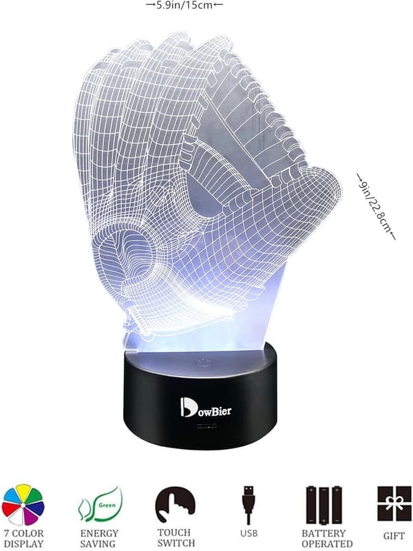 3D Illusjon Flerfarget USB Sovende Nattlys Skrivebordslampe