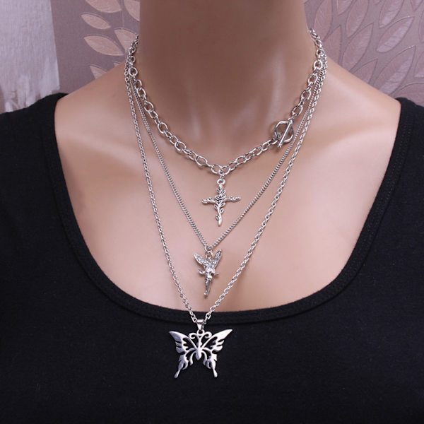 Flerskiktat chunky kedja choker växel halsband boho smycken se