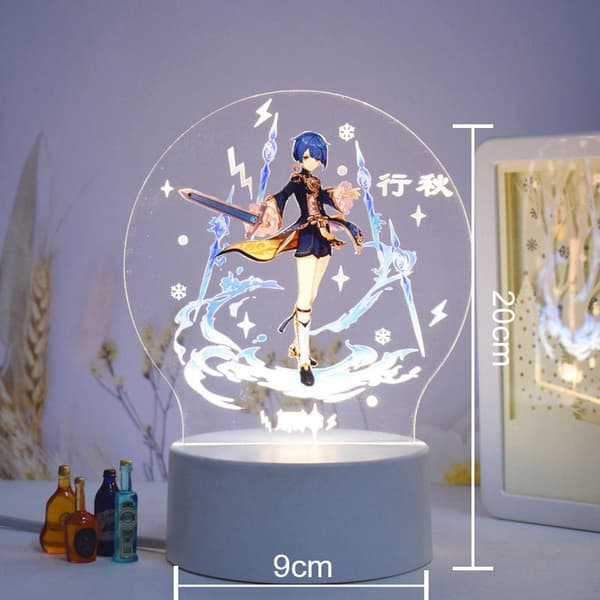 Genshin Impact Barbara 3D LED Akryl Natlampe 7 Farver USB Anime Lampe