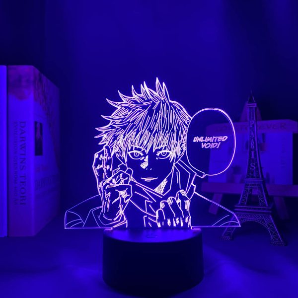 3D Illusion Jujutsu Kaisen LED Animelampa 16 Färgförändringar Fjärrkontroll Skrivbordsnattlampa (Ryomen Sukuna)