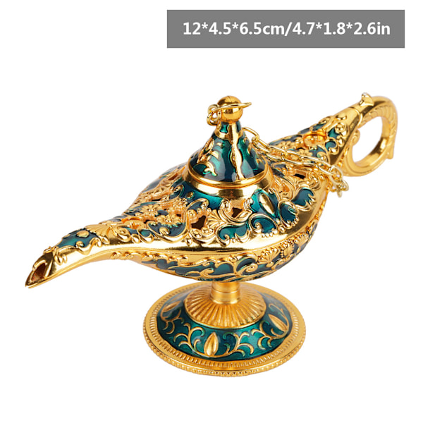 Metal Udskåret Hul Legende Lampe Hul Aladdin Magisk Genie Lys Ønskepot Dekor (#2)