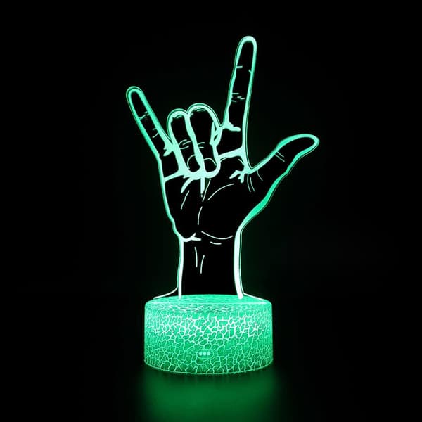 3D Natlampe LED Illusion Skrivebordslampe 7 Farveskift