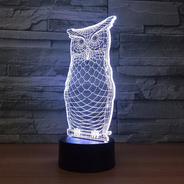 3D Ugle Ørn Natlampe Illusion 7 Farveskiftende Touch