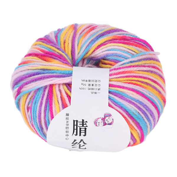 Akrylgarn Medium Tjocklek Gradient Multi Color Hållbar Akryl Fadeless Andas Virka Garn för Tröja Mössa Dock