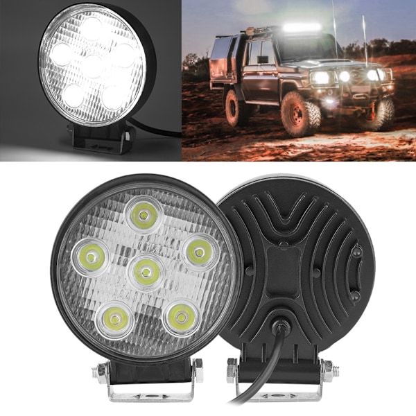 18W LED Työvalo Pyöreä Tanko Autoajolamppu Auto Kuorma-auton Muokkaus