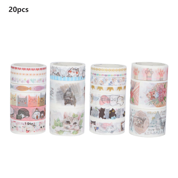 20 rullar/set Dekorativ tejp Scrapbooking klistermärke Maskeringstejp DIY hantverk (C01089)
