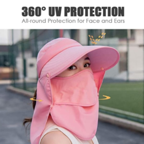 Bredbrättad solhatt - Mångsidig UPF 50 skyddande hinkhatt, Pink 2