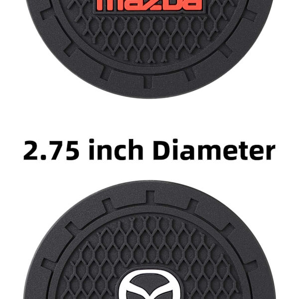 Bilinredning Tillbehör för Mazda Cup Holder Insert Coaster - Silikon Anti Slip Cup Mat för Mazda 3 6 CX-3 CX-5 CX-9 MX-5 (Set om 2, 2,75\" Diameter)