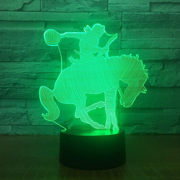 3D Heste Ridning Natlampe Illusion Natlys 7 Farver
