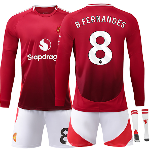 24/25 Fotbollskit för Barn Träningsdräkt Fotbollskit för Pojkar, Red Imps NO.8 Fotbollslagströja lång Träningsdräkt Tröjor Shorts och Så 2XL