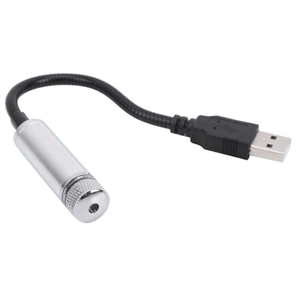 Sisäkaton tähtitaivasvalo Säädettävä USB Romanttinen tunnelmaprojektorin koristelamppu autoon Hopeanhohtoinen