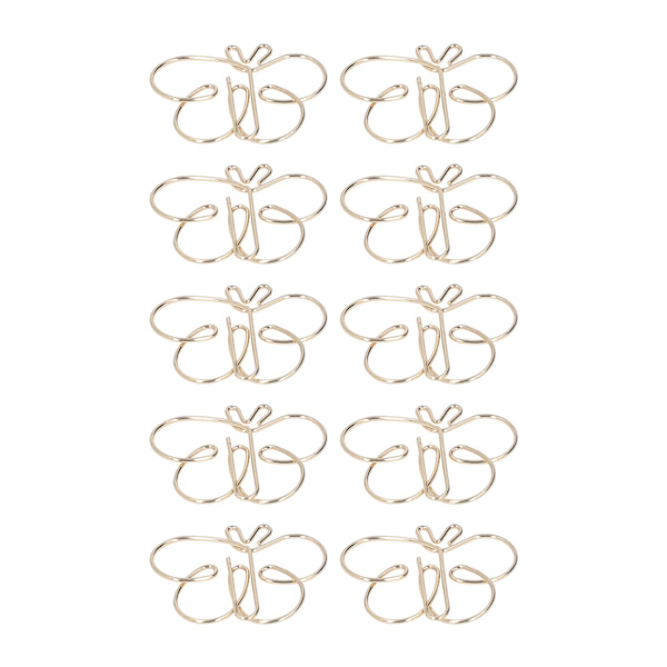 50 stk. Gyldne Sommerfugle Papirclips Galvaniseringsproces Anti-Rust Dyreformer Papirclips Antislip Små Papirclips