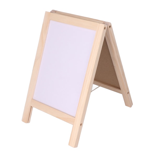 Dubbelsidig Staffli Tavla 19x30cm Polerad Trästruktur Magnetisk Whiteboard Staffli med Fällbart Stativ Krita
