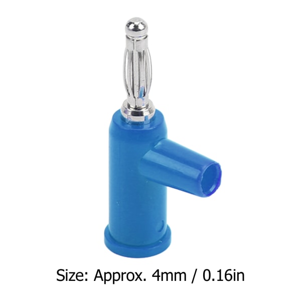 10 st lödfria bananpluggar ABS mässing lykta öppna skruvbanankontakter för växelriktare 4 mm Blue