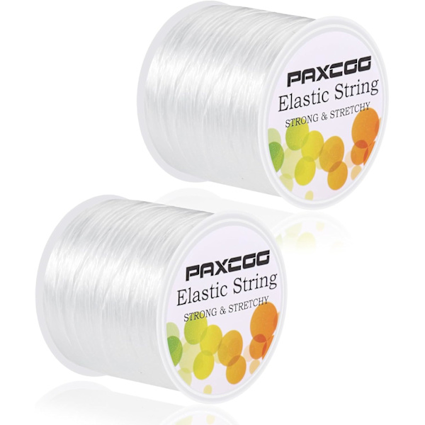 2 ruller elastisk snor til armbånd, elastisk magisk elastisk snor perlekjede smykke tråd for armbånd, halskjeder, leireperler, ponnyperler (hvit) White