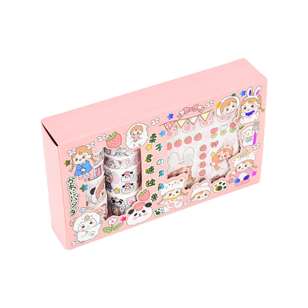 Washi Tape DIY Dekorasjon Gjennomsiktig Trykk Gjentatt Lim Ingen Kutting Washi Tape Set94044 Sweets Licorne