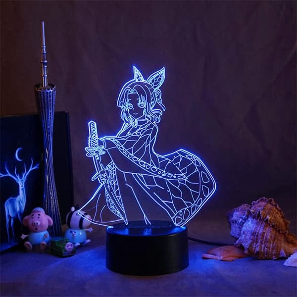 Anime Kimetsu No Nezuko Kamado Figur LED Nattlampor för B