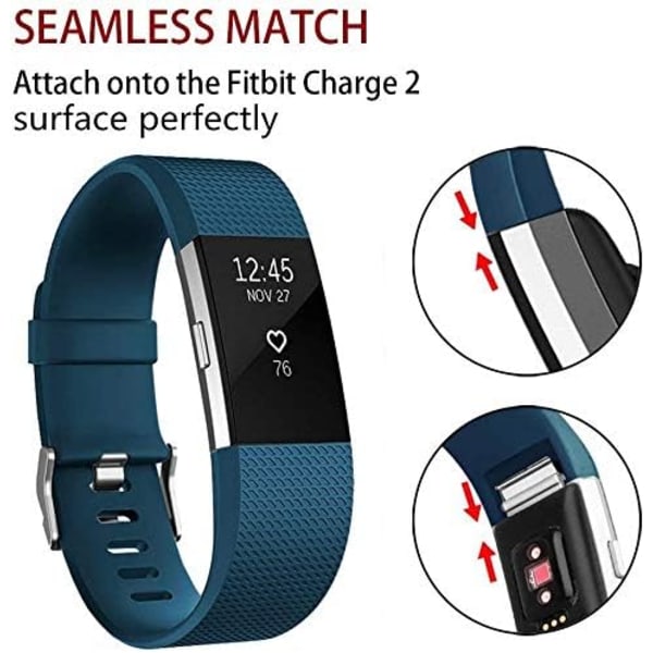 Älykello, rannekkeen vaihtohihna yhteensopiva Fitbit Charge 2:n, Classic ja Special -mallien kanssa, säädettävät urheilurannekkeet (Tummansininen - L)