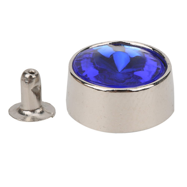 20 stk. nitte studs runde legering DIY sko tøj tasker dekoration med 20 stk. skiver 12mm dybblå