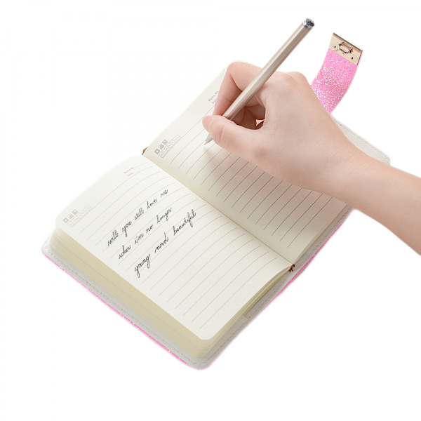 Glittrande dagbok med lås, låsbart hemlighetsjournal, 200 sidor