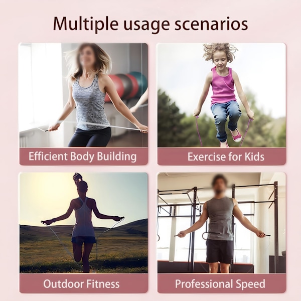 Børnehoppetov - Speed Jump Rope til børn 8-12, letvægts, tangle-fri, justerbar, perfekt til småbørn, voksne begyndere, hoppetov til fitness, forbedre BLACK