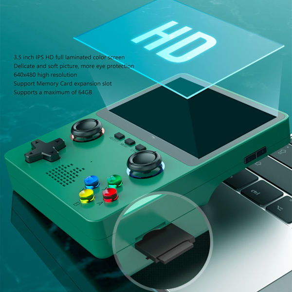Håndholdt spillkonsoll Dual 3D joystick 3,5 tommers IPS-skjerm 11 simulator Retro bærbar spillkonsoll med 32 GB minnekort