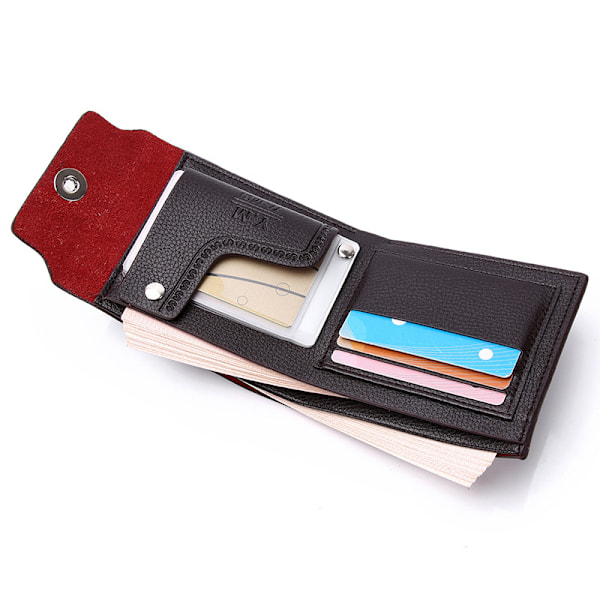 Plånböcker Herr Läder RFID-blockerande Slim Plånbok med 10 Kreditkort, 2 Sedlar Fack, ID-fönster & Myntficka Minimalistisk Plånbok-BRUN