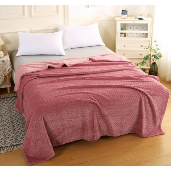 Fleece tæppe til sofa, blødt flanel tæppe, letvægts fuzzy tæpper til sofa seng kontor pink 150*200 CM
