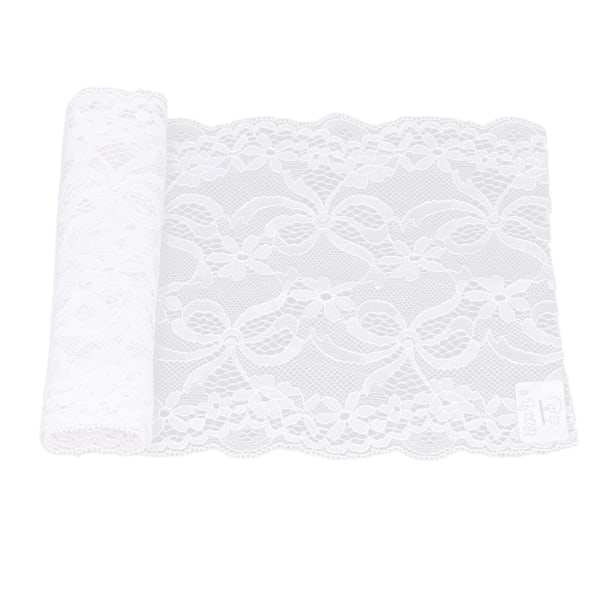 Pitsi Nauha 19cm Leveä 10 Jaardia Lisää Eleganssin Hyvä Joustavuus Turvallinen Käyttö Yksinkertainen Toiminta Lisää Eleganssin Vaatteiden TarvikkeetValkoinen
